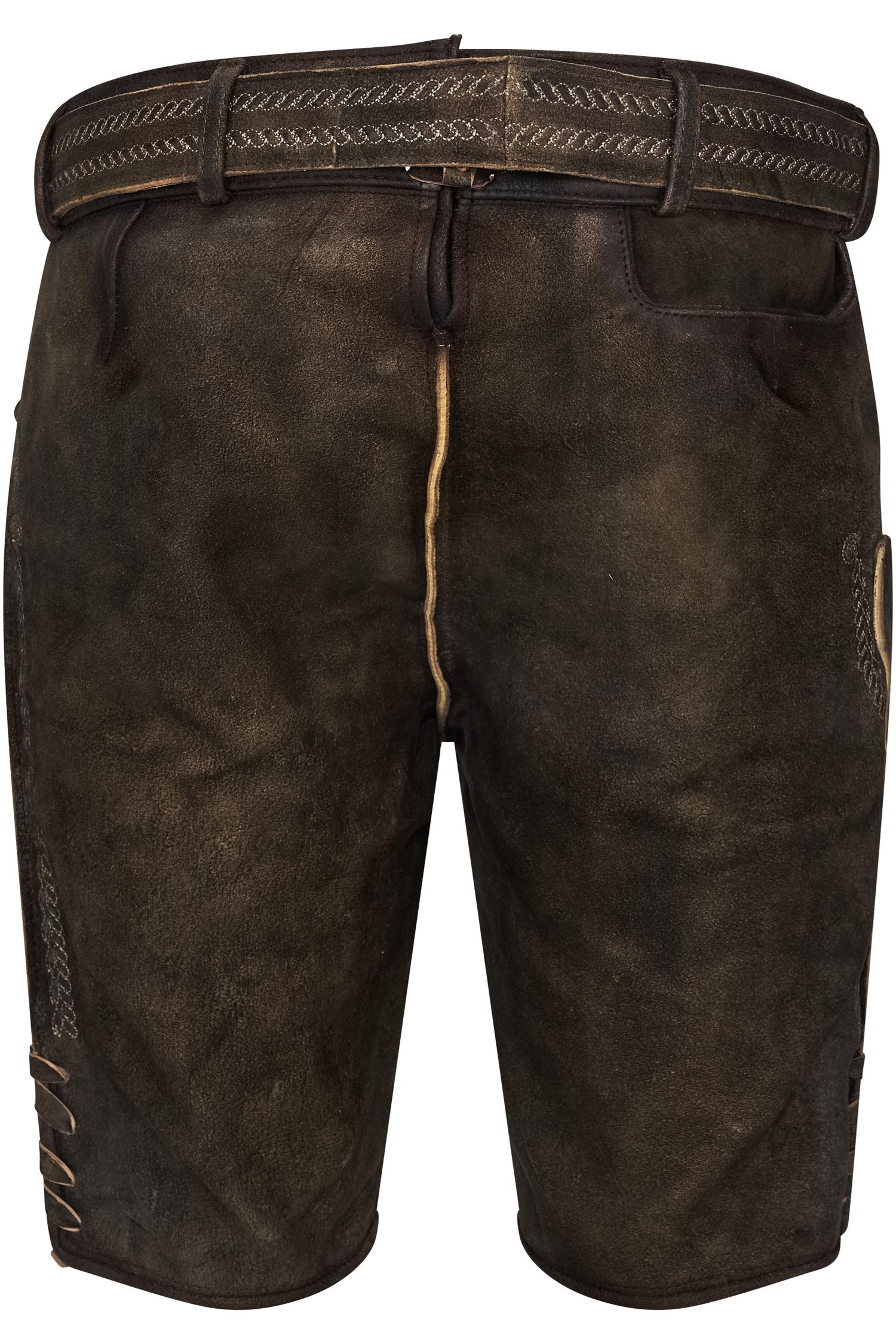 Gamsbock Lederhose Ederer in Dunkelraun